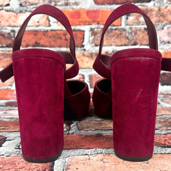 Circus by Sam Edelman Daniela Deep Berry Chunky Heels Size 6 - Picture 7 of 9